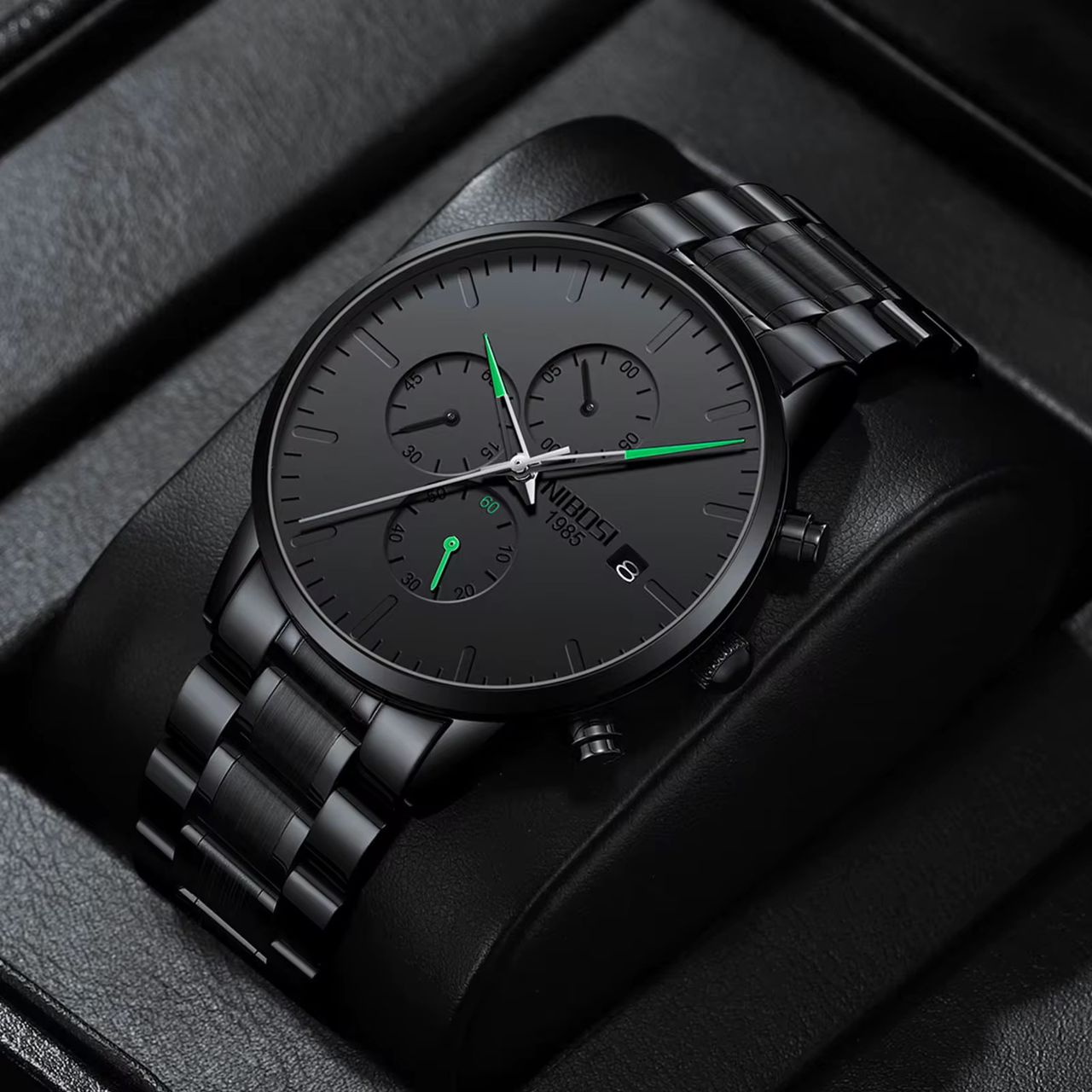 MONTRE DE LUXE NOIR POUR HOMME