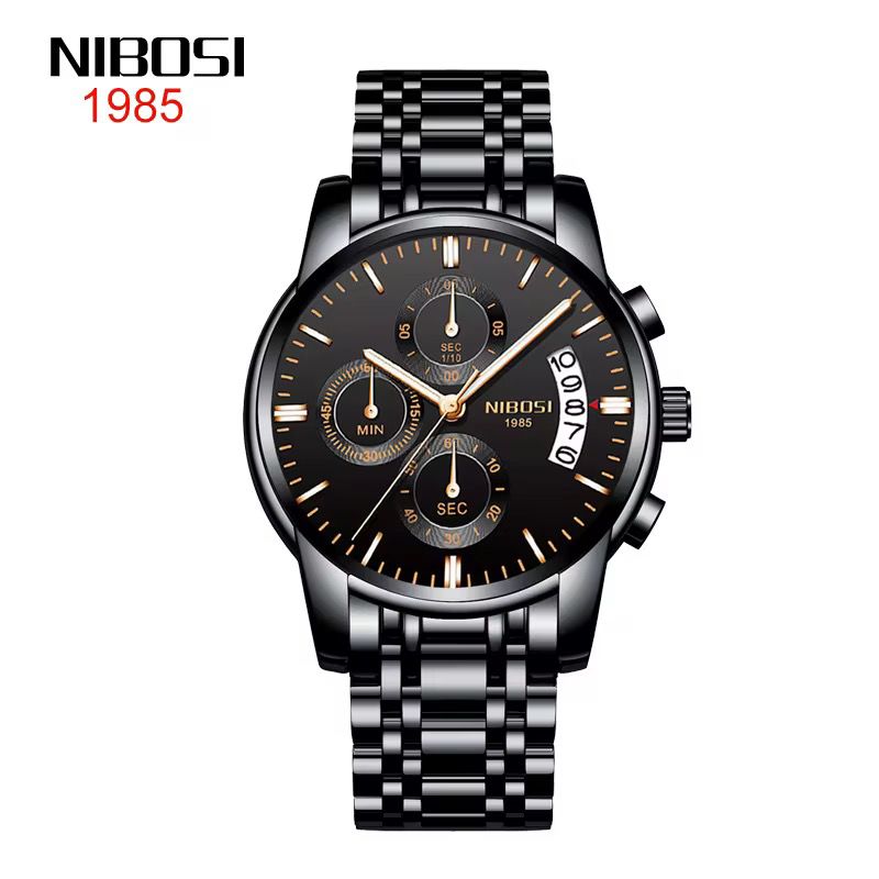 MONTRE DE LUXE QUARTZ NOIR POUR HOMME
